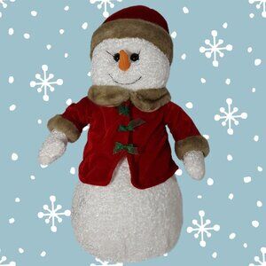 Snow Lady Plush In Red Velvet & Faux Fur Outfit Vintage